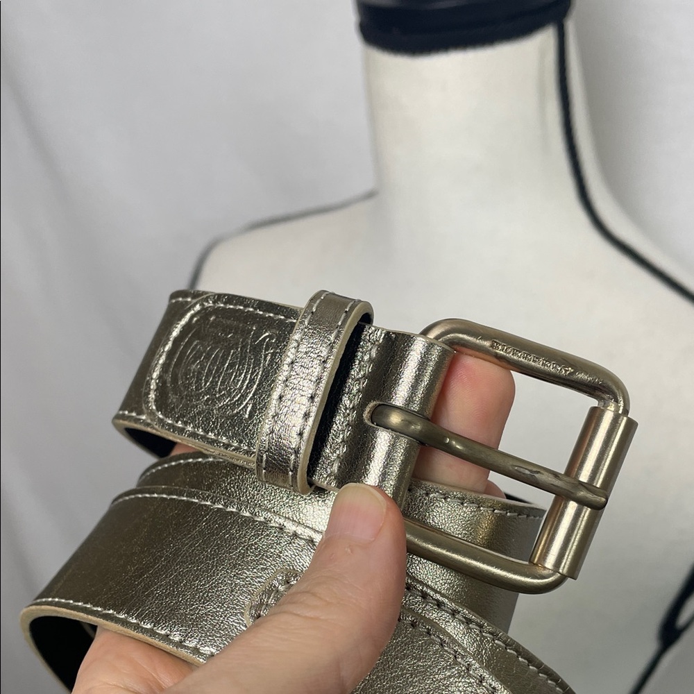 Burberry Metallic Belt London 36 90 made Italy leather - Picture 4 of 14